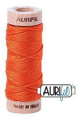 Aurifil Mako Cotton 6-Strand Floss 16 m 18 yd. spool - 1104 Neon Orange